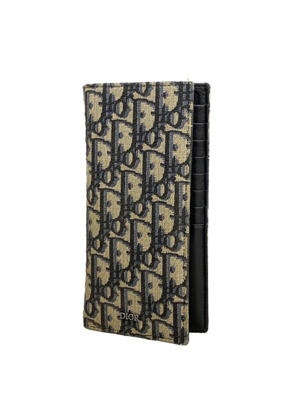 Dior Wallet Oblique Canvas Beige Black Silver